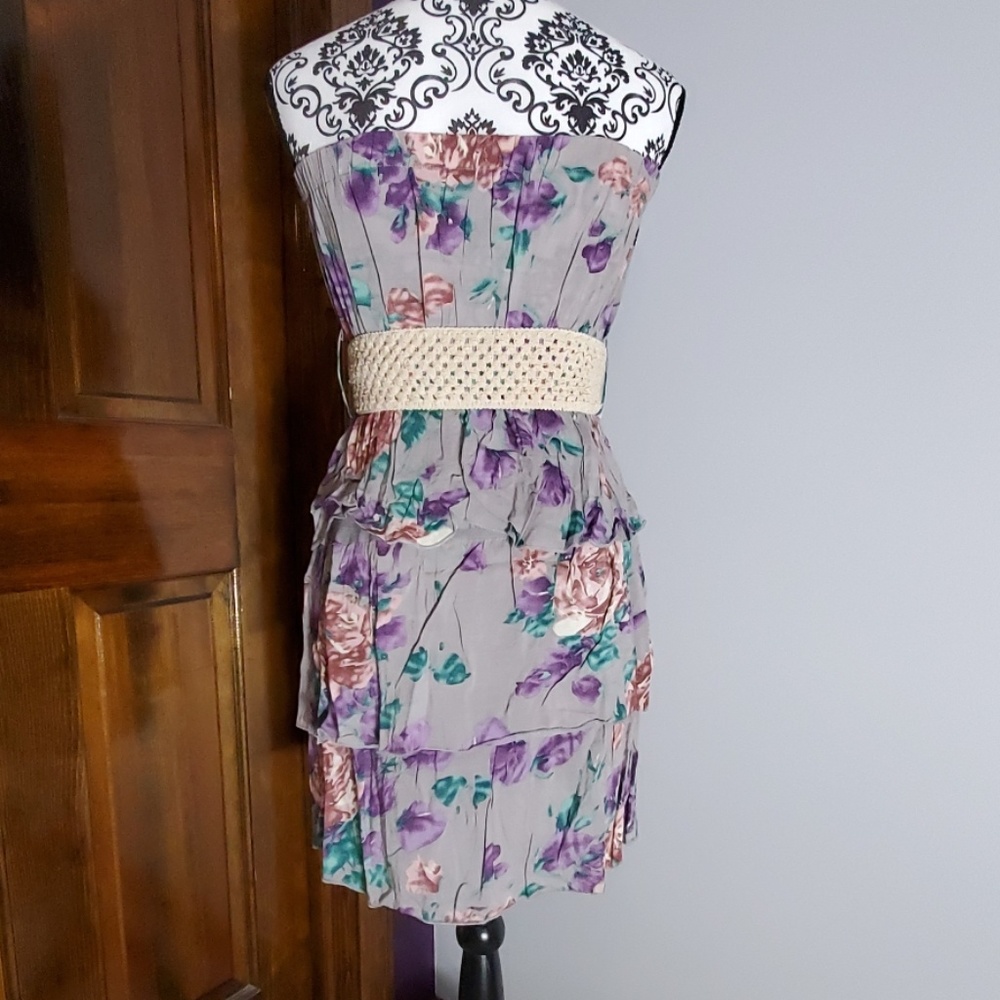 Strapless Ruffle Mini Dress - Picture 2 of 4